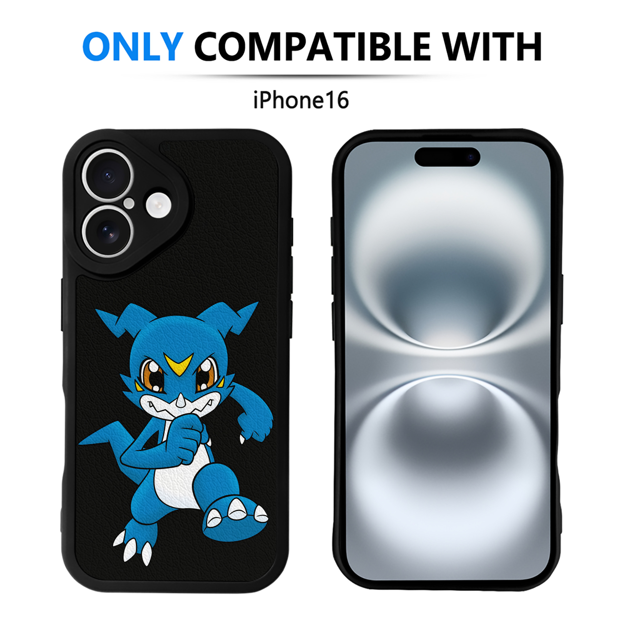 （画像用） Digimon デジタルモンスター/デジモン 【iPhone 16シリーズ対応】シリコンスマホケース（レザー調） 材質：シリコン